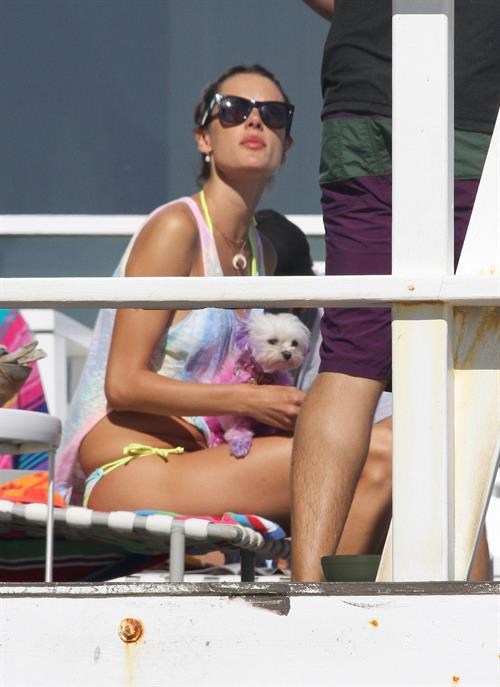Alessandra Ambrosio playing beach volleyball in Malibu on July 7, 2012 