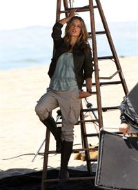 Alessandra Ambrosio photoshoot on the beach in Malibu