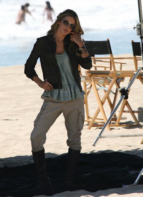 Alessandra Ambrosio photoshoot on the beach in Malibu