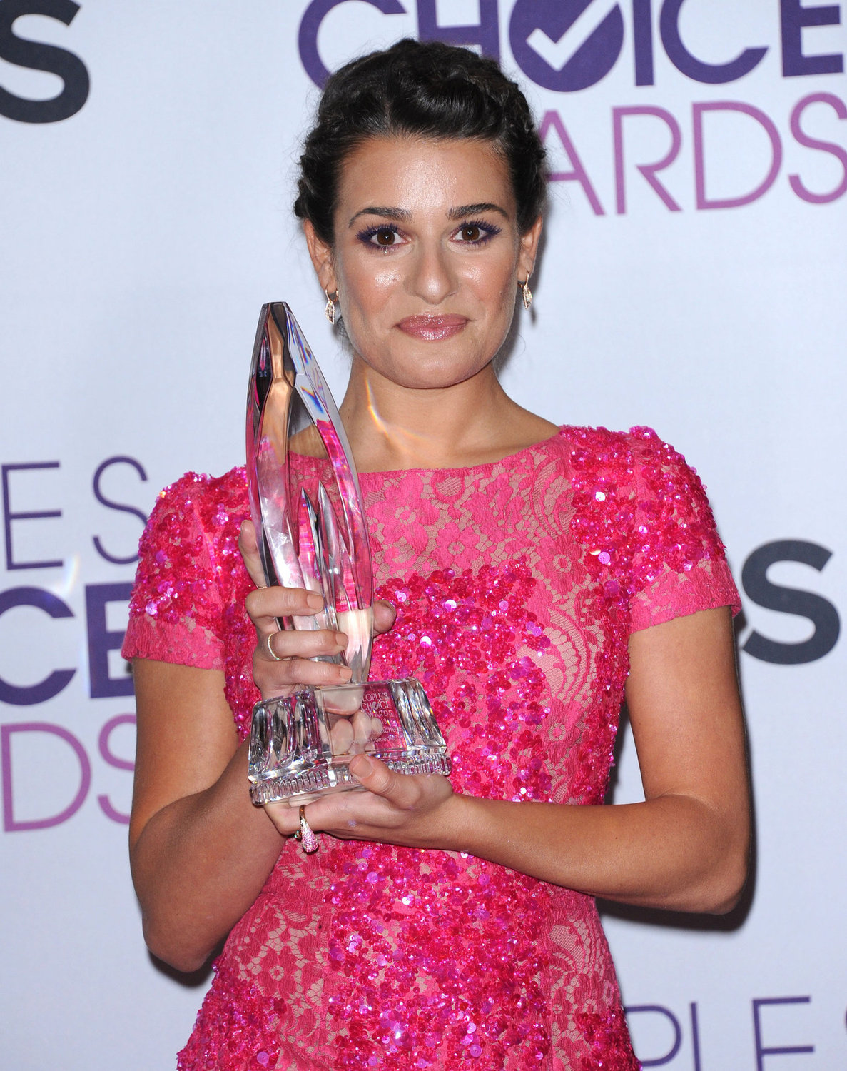 Lea Michele in pink at the 39th Annual People's Choice Awards in Los Angeles on Jan 9, 2013 