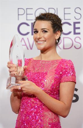 Lea Michele in pink at the 39th Annual People's Choice Awards in Los Angeles on Jan 9, 2013 