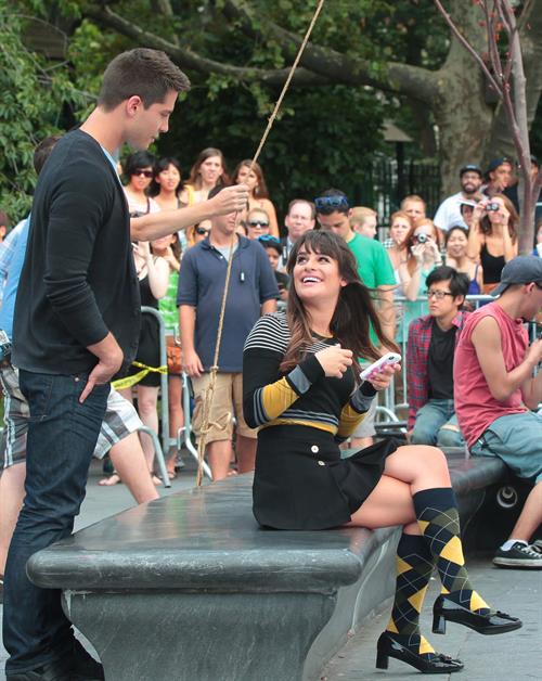 Lea Michele On the Glee set in Washington Square Park, NYC - August 11 2012
