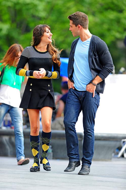 Lea Michele On the Glee set in Washington Square Park, NYC - August 11 2012