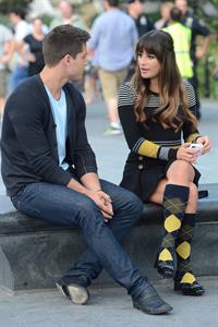 Lea Michele On the Glee set in Washington Square Park, NYC - August 11 2012