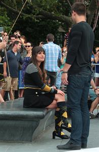 Lea Michele On the Glee set in Washington Square Park, NYC - August 11 2012