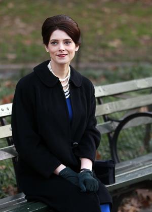 Ashley Greene filming Pan Am at Central Park in New York on December 12, 2011