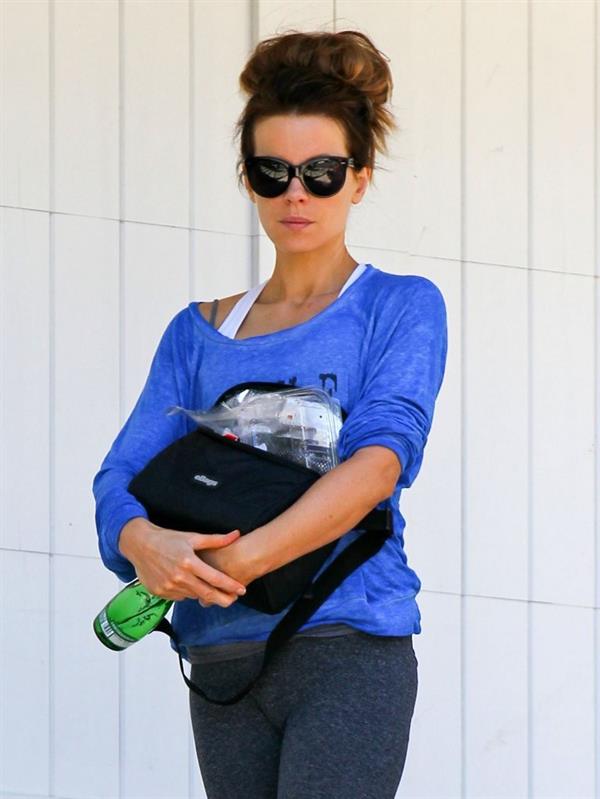 Kate Beckinsale visits a friend's house in Los Angeles, California April 9-2013 