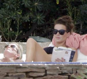 Kate Beckinsale in bikini as she fits in some sunbathing on family holiday in Mexico March 28-2013 