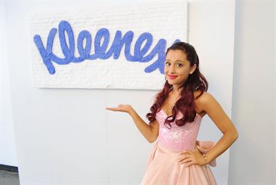 Ariana Grande Kleenex Shield Sneeze Swish event in New York on July 31, 2012