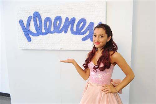 Ariana Grande Kleenex Shield Sneeze Swish event in New York on July 31, 2012