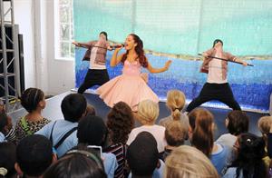 Ariana Grande Kleenex Shield Sneeze Swish event in New York on July 31, 2012