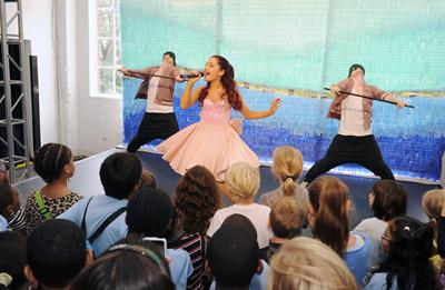 Ariana Grande Kleenex Shield Sneeze Swish event in New York on July 31, 2012