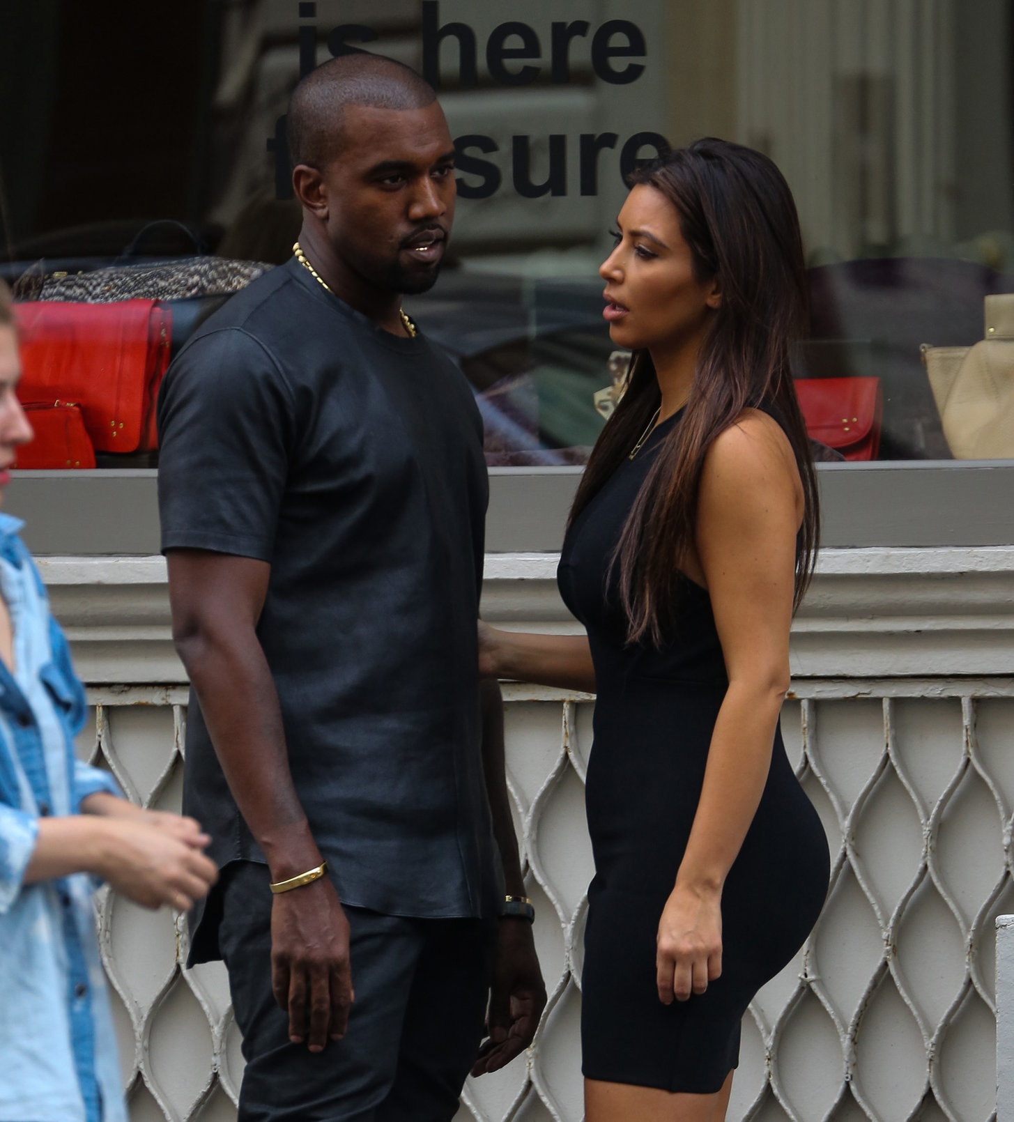 Kim Kardashian and Kanye West walk around SoHo in New York City 