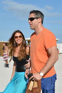 Sofia Vergara - beach candids in Miami 1/2/13  