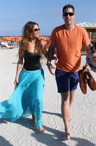 Sofia Vergara - beach candids in Miami 1/2/13  