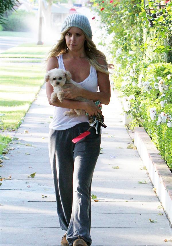 Ashley Tisdale leaving home in Studio City on May 23, 2012 