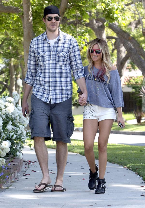 Ashley Tisdale walking around Toluca Lake May 5, 2012