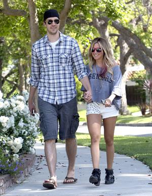 Ashley Tisdale walking around Toluca Lake May 5, 2012