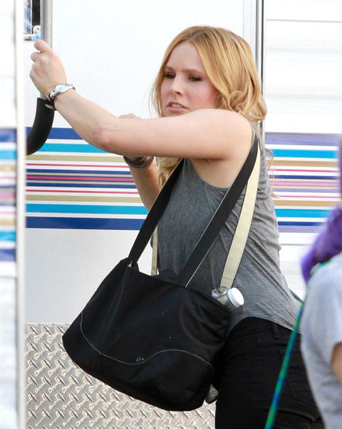 Kristen Bell - On the set of Veronica Mars in Los Angeles on June 27, 2013