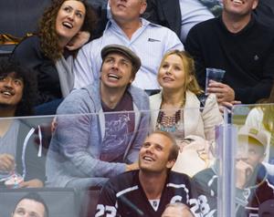 Kristen Bell with DaShepard at the Staples Center in Los Angeles (Feb 27, 2013) 