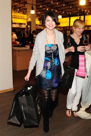 Selena Gomez shopping at Armani Exchange 