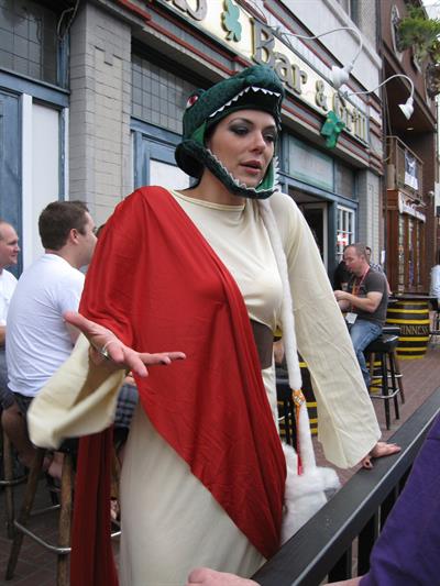 Adrianne Curry dressed as 'Raptor Jesus' at Comic-Con in San Diego - July 12, 2012