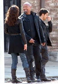 Adrianne Palicki on set of G.I. Joe 2 on August 29, 2011 