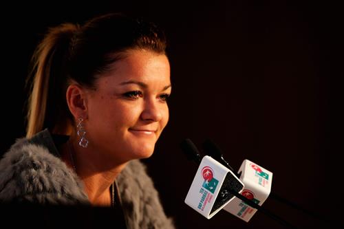 Agnieszka Radwanska before the Start of the WTA Championships October 21, 2013 