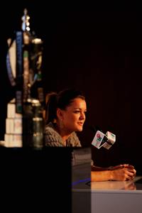 Agnieszka Radwanska before the Start of the WTA Championships October 21, 2013 