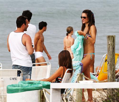 Alessandra Ambrosio - beach candids in LA 1/3/12  
