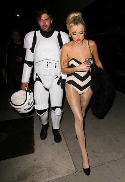 Alessandra Torresani Halloween party candids in West Hollywood, October 31, 2013 