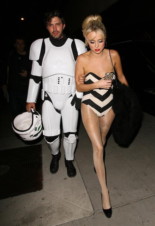 Alessandra Torresani Halloween party candids in West Hollywood, October 31, 2013 