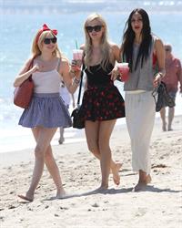Alessandra Torresani on the beach in Malibu on July 4, 2011