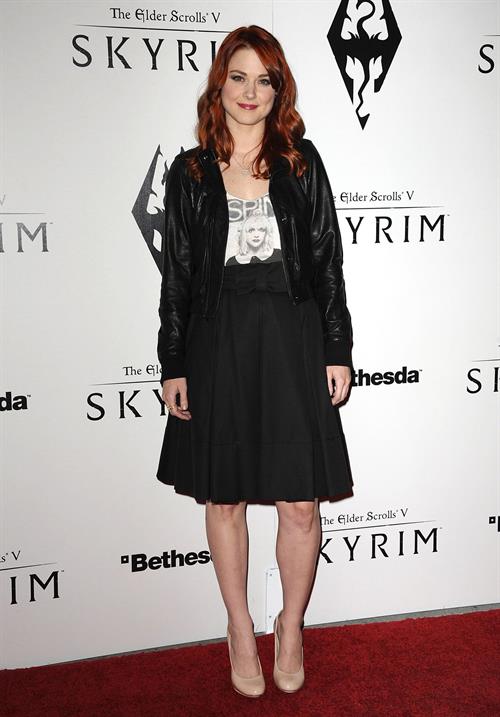Alexandra Breckenridge attends The Elder Scrolls V Skyrim video game launch party in Los Angeles on November 8, 2011