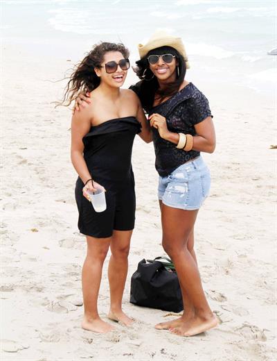 Alexandra Burke bikinis Miami on March 6, 2011 