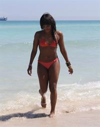 Alexandra Burke bikini candids Miami March 7, 2011 