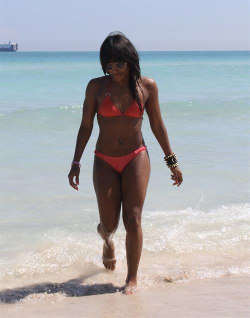 Alexandra Burke bikini candids Miami March 7, 2011 