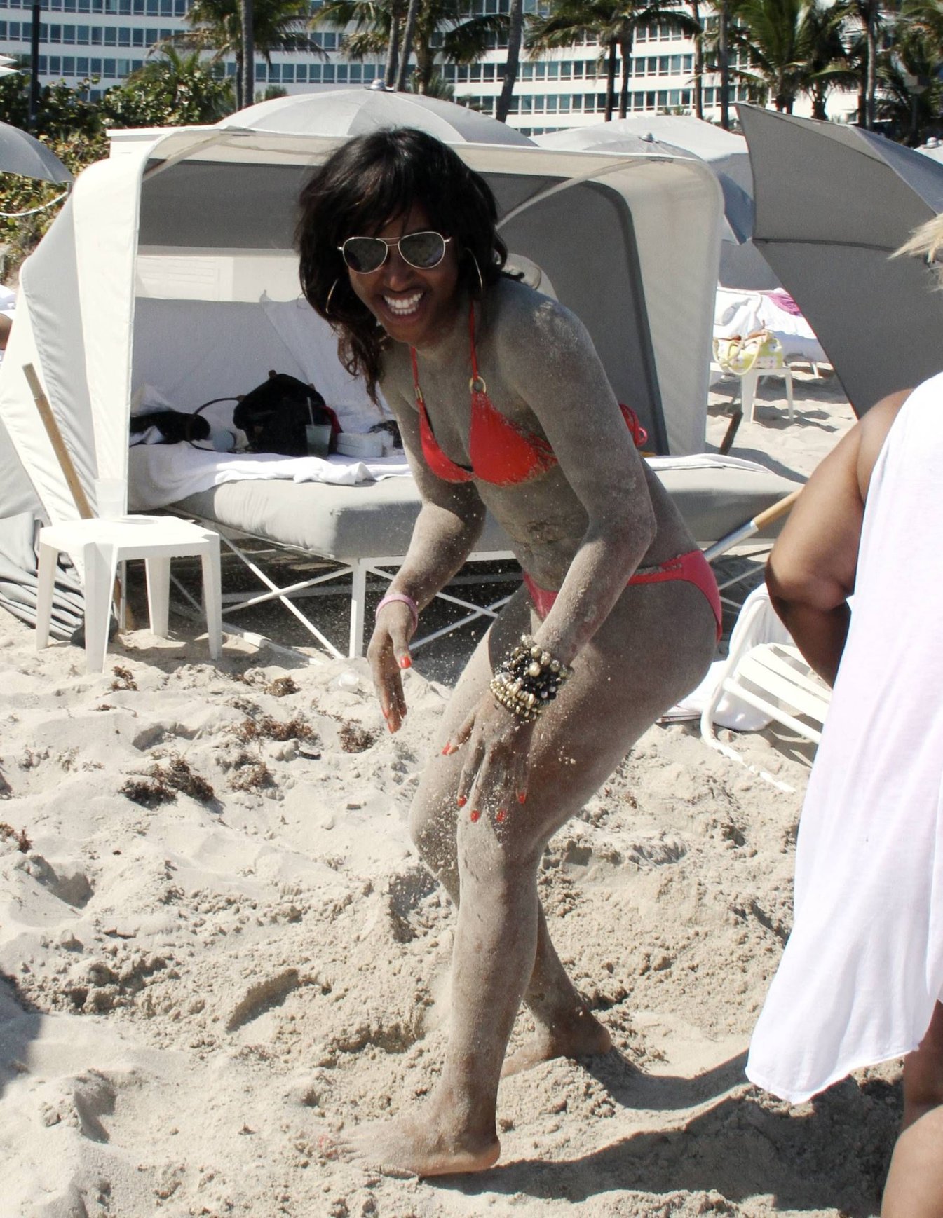 Alexandra Burke bikini candids Miami March 7, 2011 