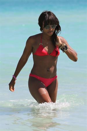 Alexandra Burke bikini candids Miami March 7, 2011 