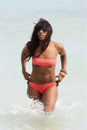 Alexandra Burke bikini candids Miami March 7, 2011 