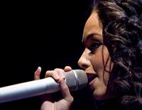 Alicia Keys performs live at the Sports Palace in Madrid on March 17, 2008