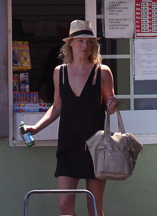 Ali Larter - Leggy in Black Dress at a Car Wash in Hollywood - August 9, 2012