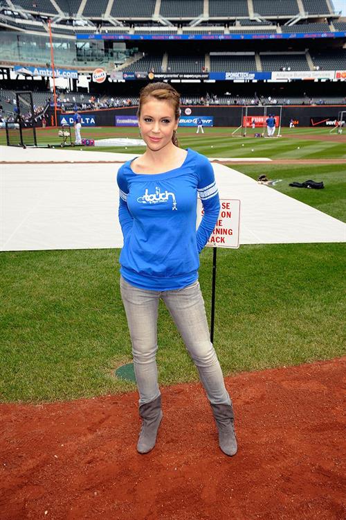 Alyssa Milano grand opening of Touch Boutique Citi Field in New York City 