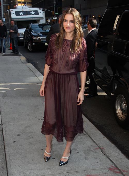 Amanda Peet arriving for David Letterman appearance on March 13, 2012