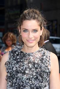 Amanda Peet arrives at The Late Show with David Letterman at the Ed Sullivan Theatre in New York City 
