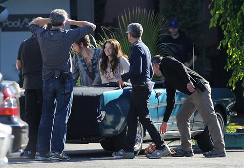 Amanda Seyfried on set of Lovelace in Los Angeles on January 5, 2012 