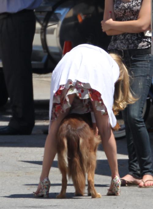 Amanda Seyfried on the set of The Wedding in Stamford on July 28, 2011