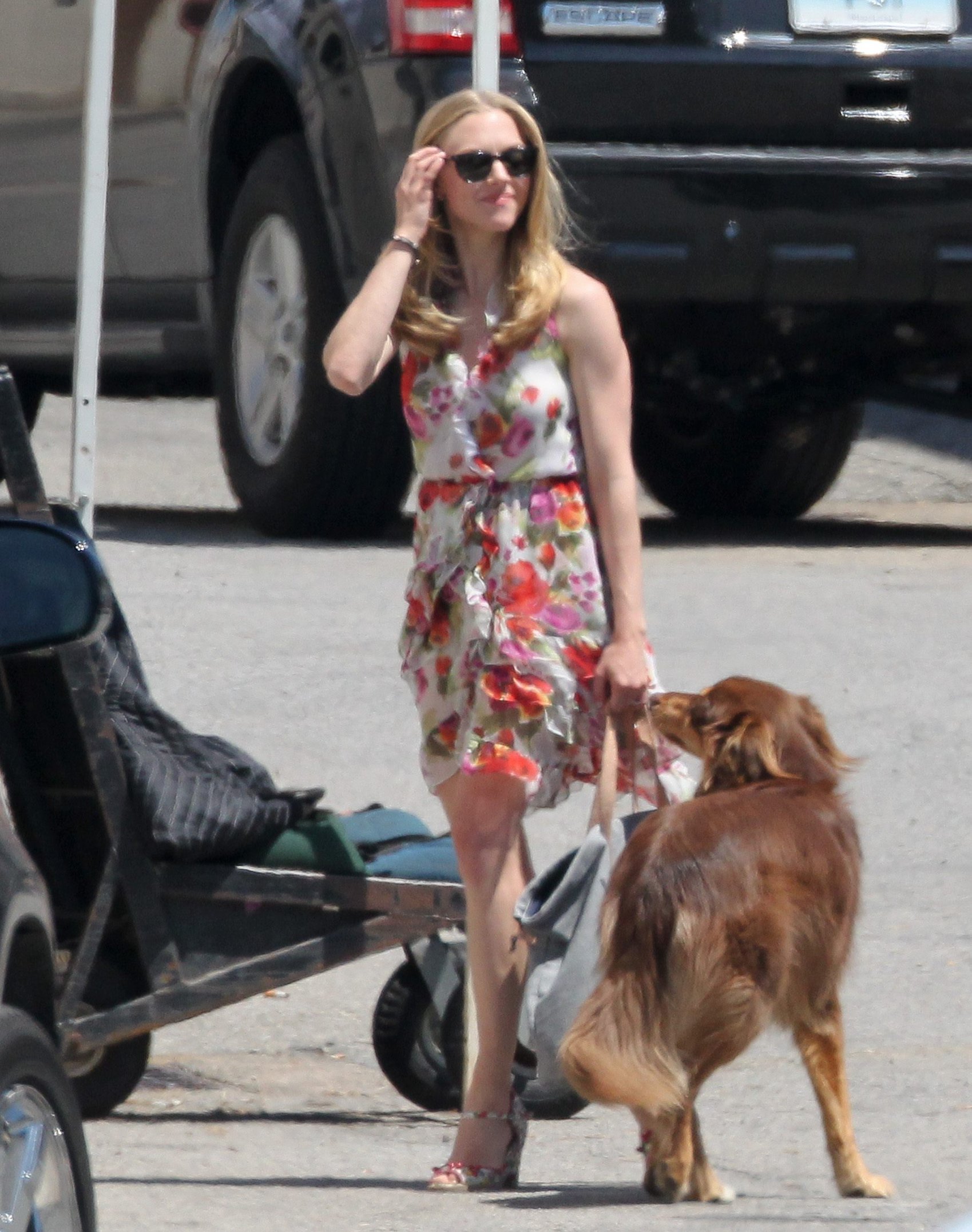 Amanda Seyfried on the set of The Wedding in Stamford on July 28, 2011