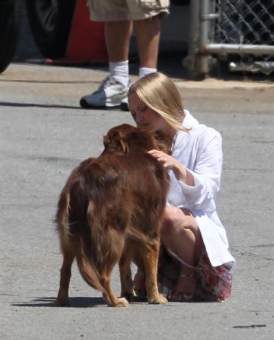 Amanda Seyfried on the set of The Wedding in Stamford on July 28, 2011