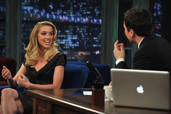 Amber Heard on Late Night with Jimmy Fallon at the Rockefeller Center on February 2, 2011